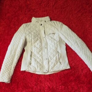 Elegant Cream Quilted Women's Jacket